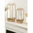 Wood and Metal Two-Piece Candle Holder Set-1760002076