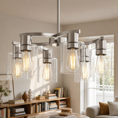 Lustre géométrique 6 lumières 20 pouces