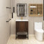 23,6 po X P 18,9 po P 33,8 po Meuble-lavabo autoportant simple H en résine blanche-389255404