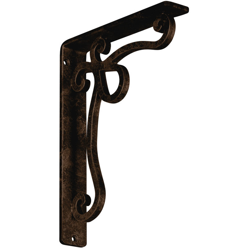 Support en fer forgé Orleans, H 10 po x l 1,5 po x P 7,5 po, Bronze vieilli