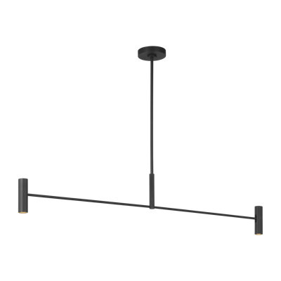 Sean Lavin Ponte 4-light Large Linear Chandelier in Nightshade Black with Nightshade Black shades