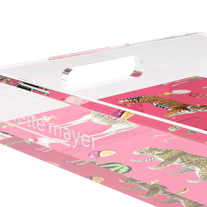 Exotix Acrylic Rectangle Decorative Tray, Cherry, 2" H x 12.5" W x 7.75" D