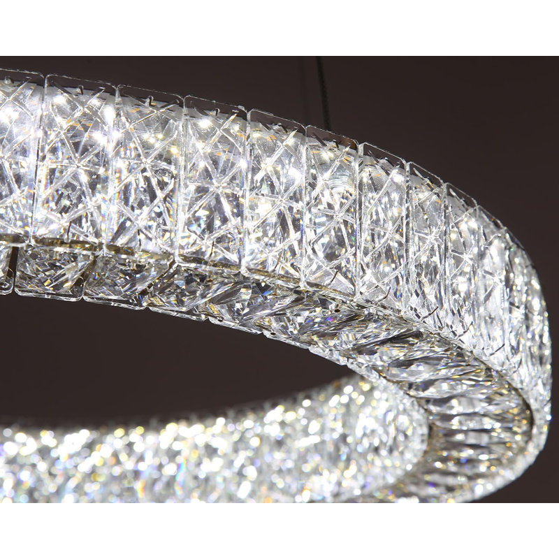 Glam Dimmable Crystal Chandelier, Silver