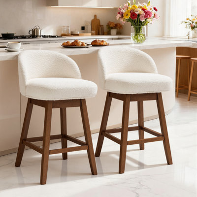 Martina Swivel Upholstered 26"H Counter Stool