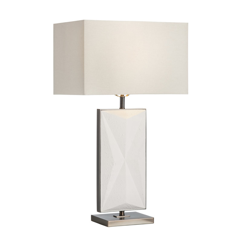 30.5" Resin Table Lamp With Gray Shade