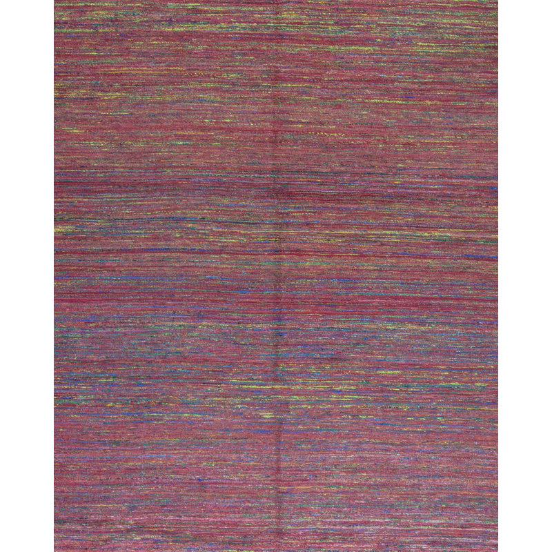 Wool Abstract Area Rug in Red