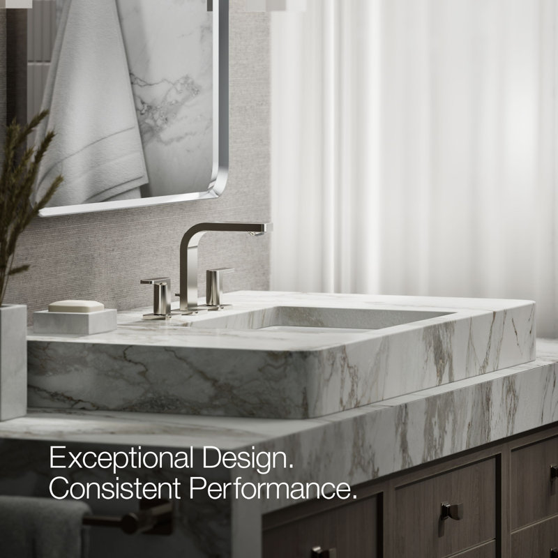 Parallel™Widespread Bathroom Faucet, 3-Hole Two Lever Handle Bathroom Sink Faucet, 1.2 GPM, Vibrant Polished Nickel, 1 GPM