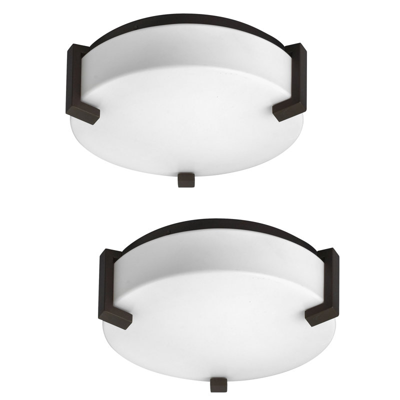 Flush Mount, 3.5'' H x 16'' W 16'' D, Metallic Bronze