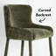 Tabouret 26,5 "en chenille de luxe moderne avec repose-pieds dorés-135609112