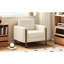 Fauteuil d'appoint blanc surdimensionné: velours de luxe, pieds en noyer pour une utilisation durable de qualité supérieure