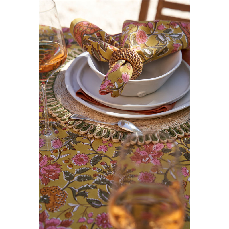 Damaris Napkins - Pink/Mustard - 20" x 20" - Set of 4