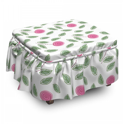 Housse pour repose-pieds fleurs