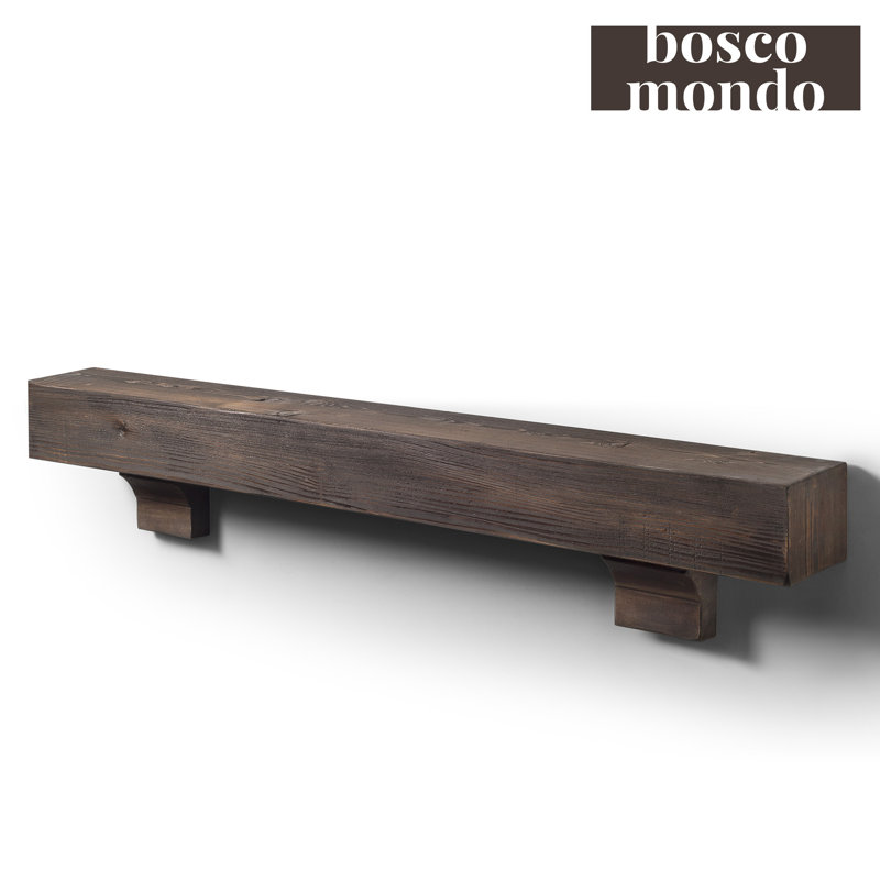 Pine Solid Wood Floating Shelf, 5.5" H x 60" W, Brown