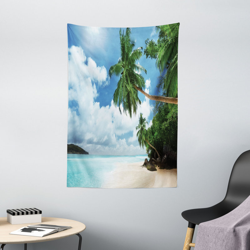 Tapisserie en polyester avec feuilles de palmier, H 60 po x l 40 po