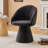 Chenille Fabric Swivel Accent Armchair With Ergonomic Curved Backrest, 360-Degree Rotation, High Cylindrical Base, And Stable Wood Frame For Comfortable Indoor Seating.-2095852883