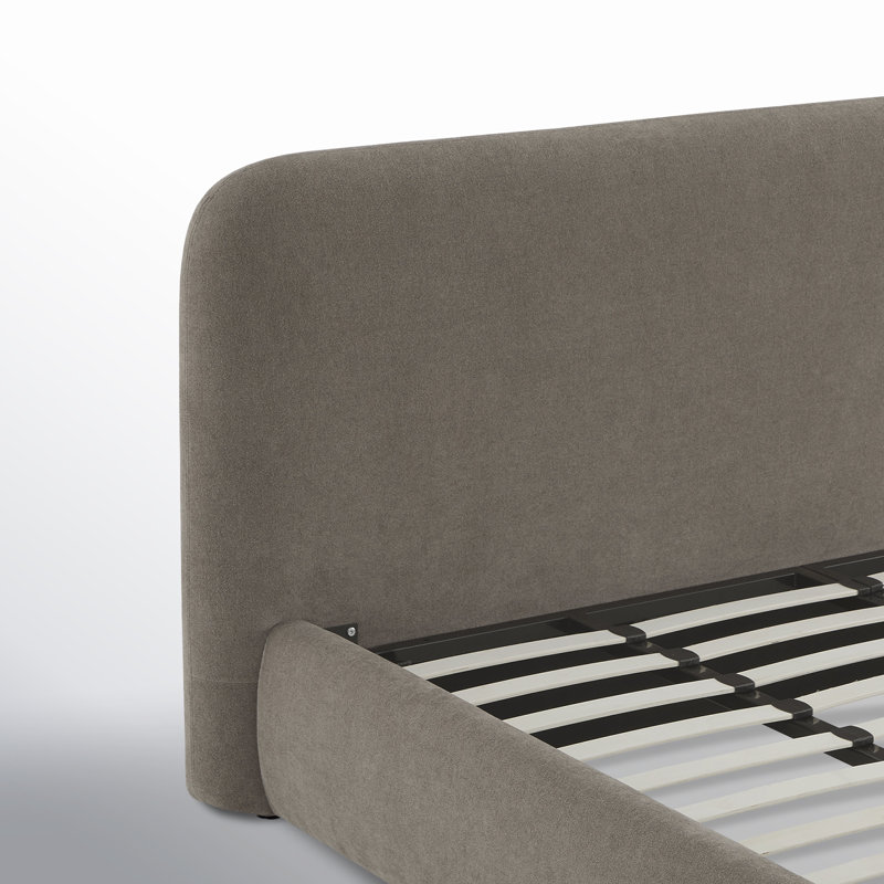 Lit plateforme tapissier Bella, Très grand, Chenille Elite cendre
