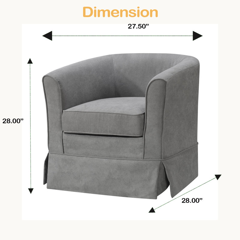 Fauteuil demi-tonneau 28 po, Gris