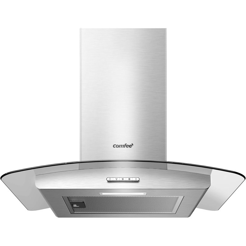 60cm Chimney Cooker Range Hood Kitchen Extractor with 3-Speed Modes, Silver