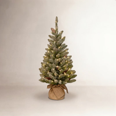 Flocked Fir Tree with LED Lights