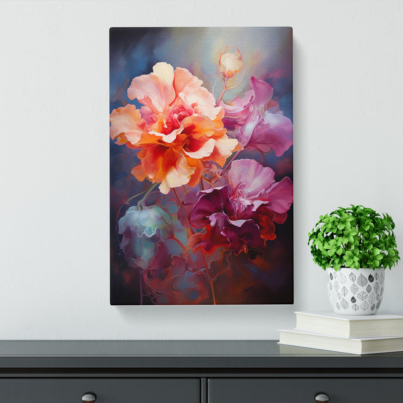 Floral Gestural No.2 - Wrapped Canvas, 76cm H x 50cm W x 3cm D