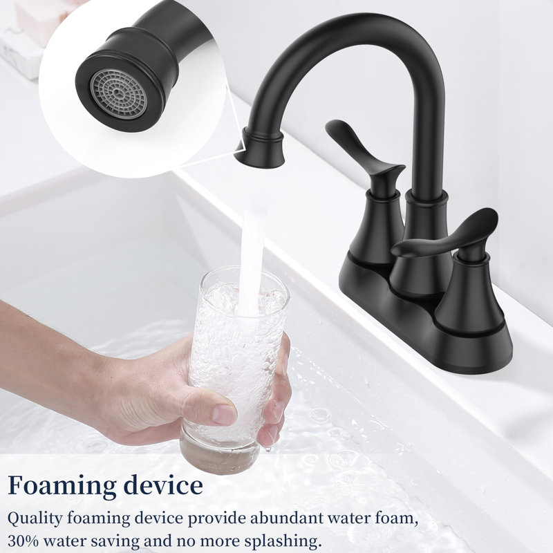 4-Inch Matte Black Bathroom Vanity Faucet - 2 With Pop-Up Drain To Rust, Corrosion, Tarnish, No Water Spot, Finger Print Sink , Scratch, Rust- For