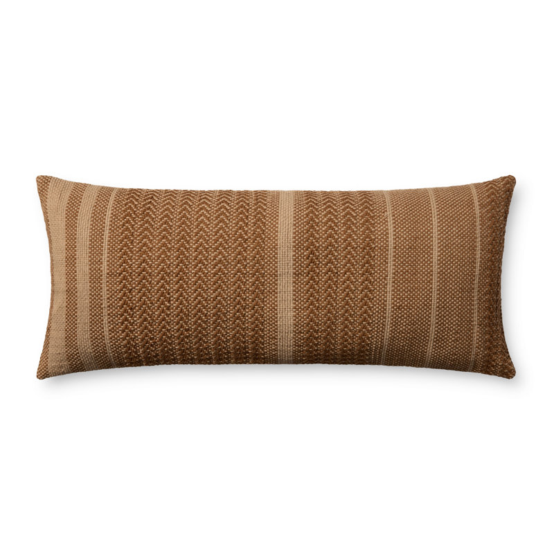 Amber Lewis x Loloi Blair Decorative Pillow, Brown, Rectangle 13"H x 35"W, Polyester