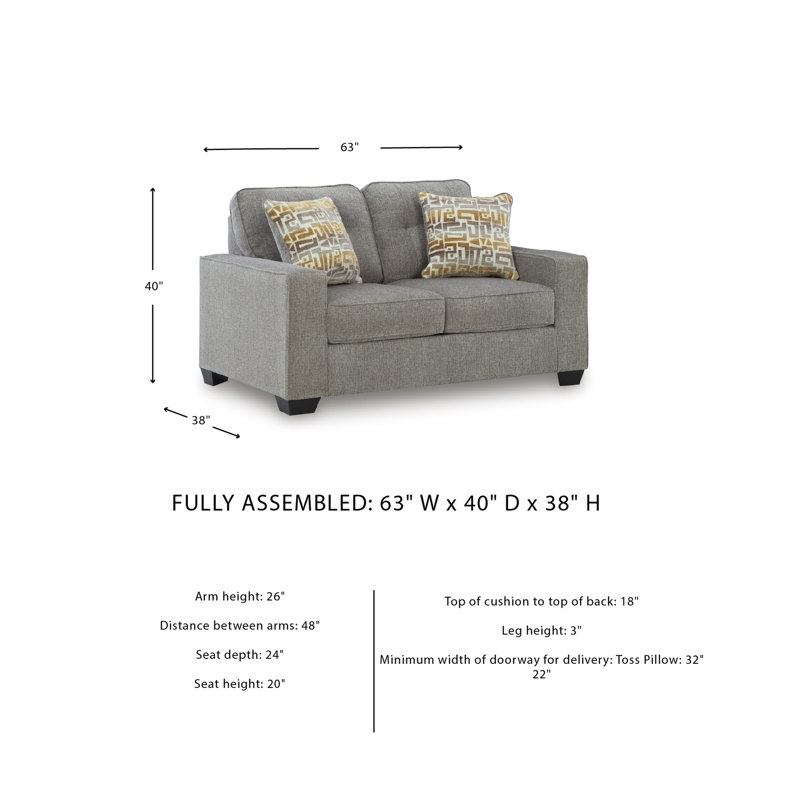 Orndorff Loveseat, Gray