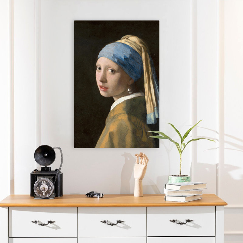 Fille avec une perle, 1665 - Art figuratif de musée, H 24 po x l 16 po