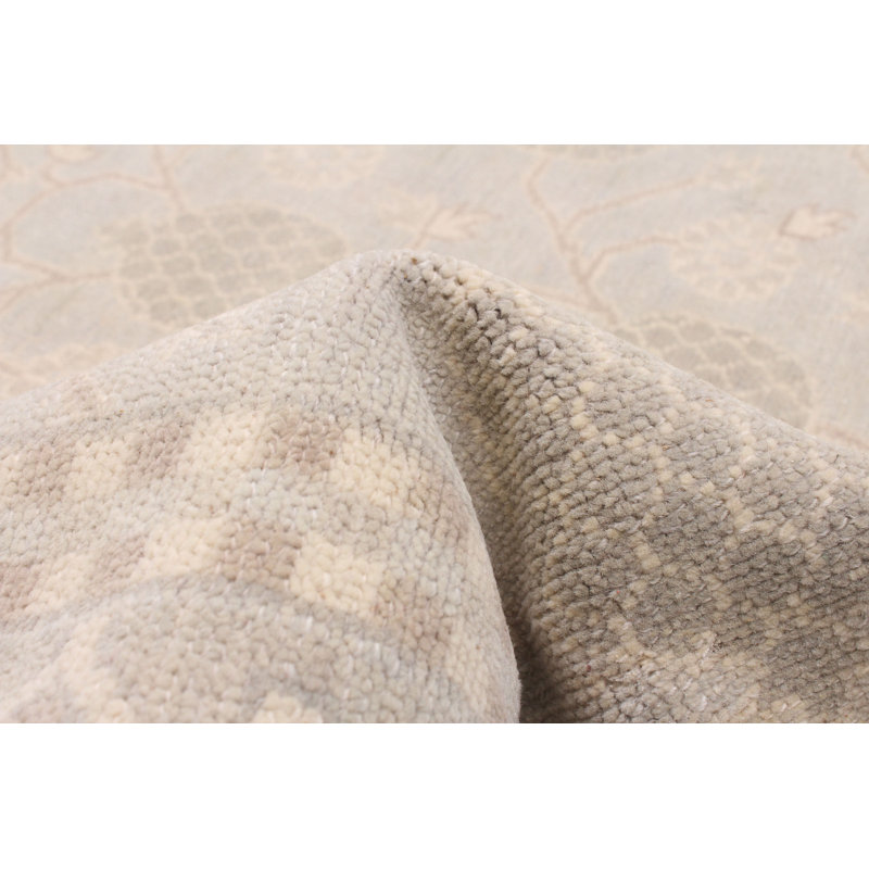 Tapis oriental gris clair en laine noué à la main Anatolian, Rectangle 4 pi x 6 pi