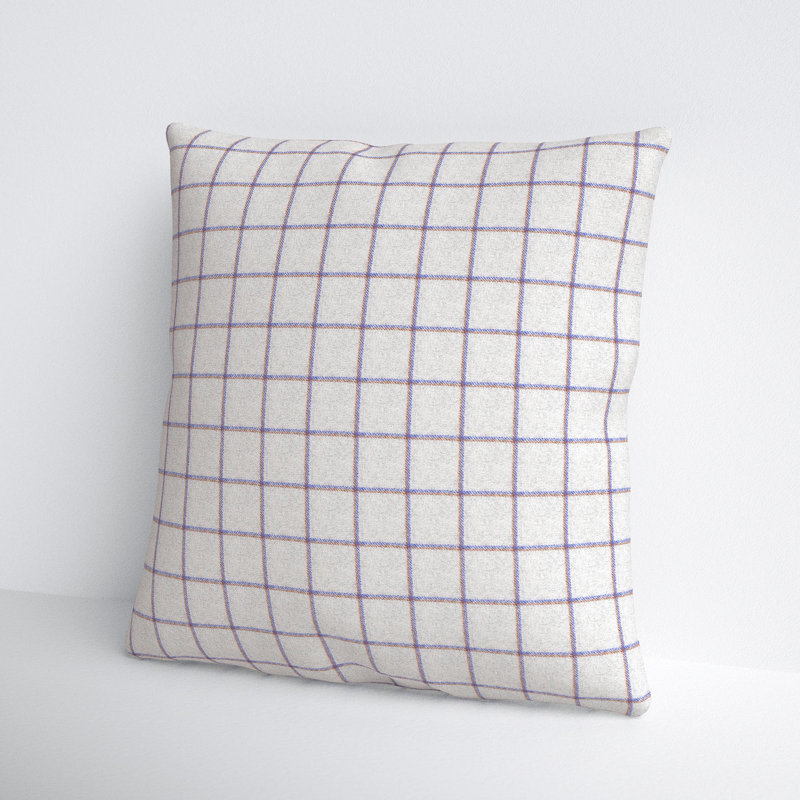 Saratoga Plaid Wool Blend Reversible Throw Pillow, 18" H x 18" W, Down