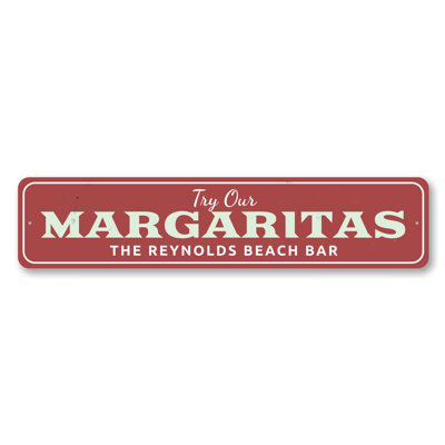 Margarita Beach Bar Aluminum Sign