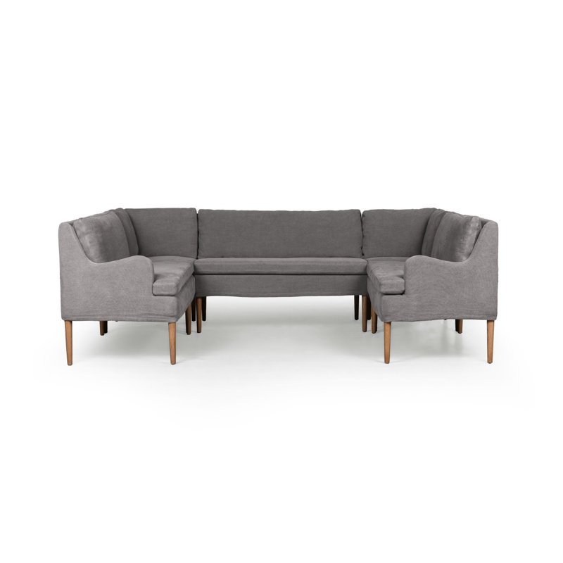 Aurelia 6-Piece Sectional, 34.5" H x 103" W x 76" D, Broadway Denim Linen