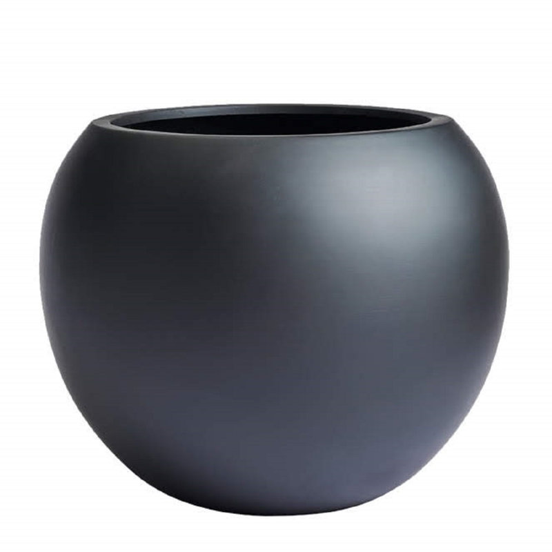 Pot de fleurs Dorlis Fiberstone, Noir, H 13,5 po x l 17 po x P 17 po