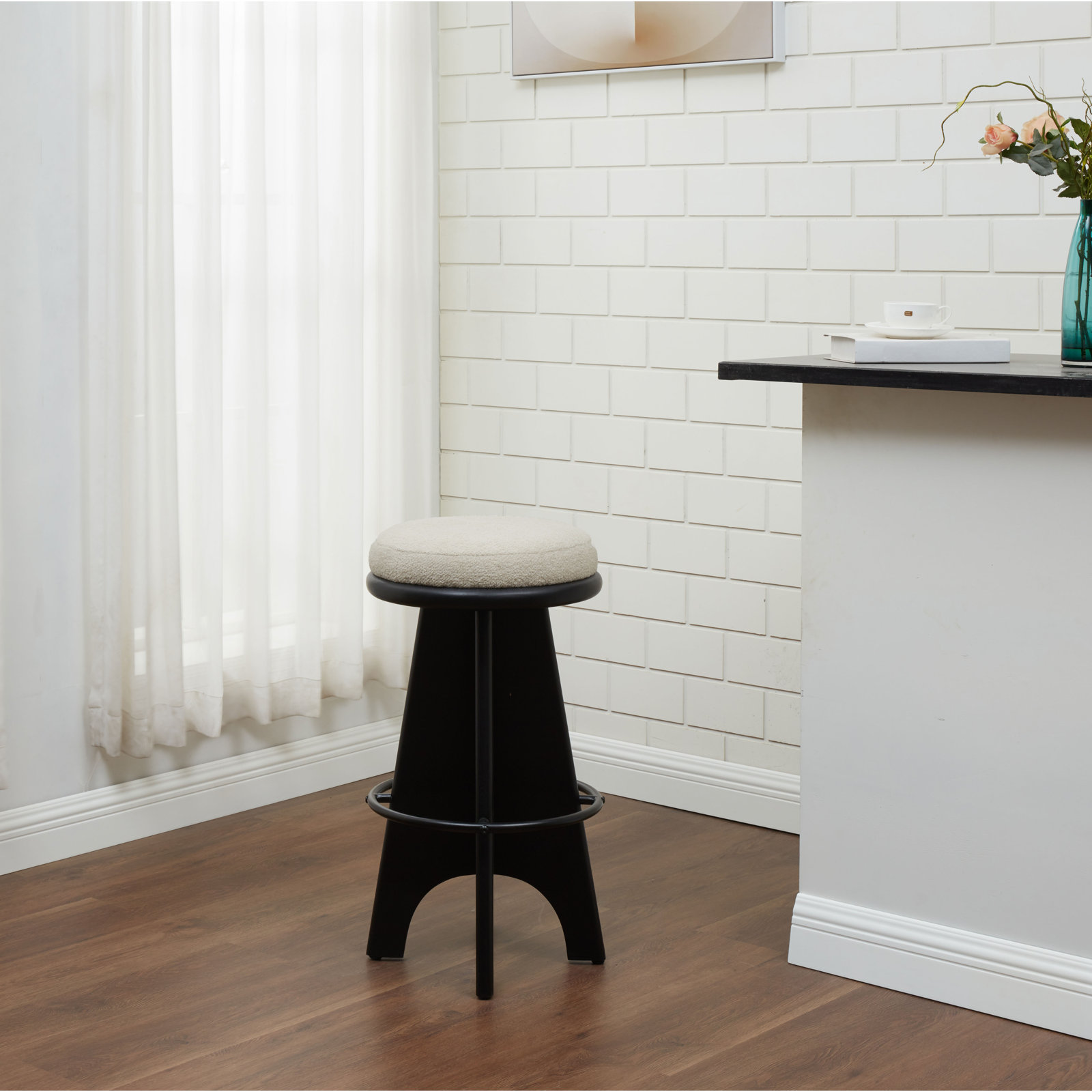Tyrian Bar and Counter Stool, Bar Stool (29” Seat Height), Black