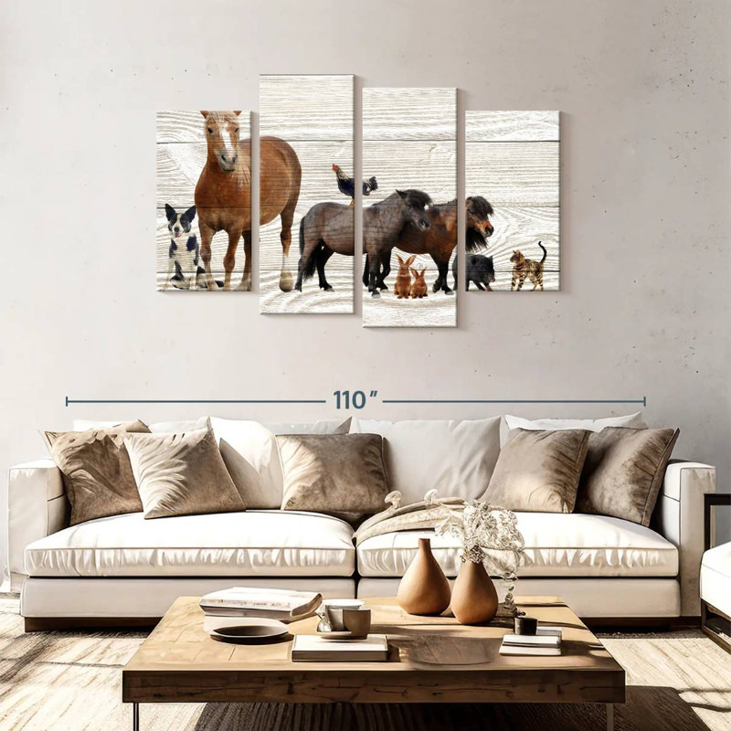 Animaux de ferme en bois Brampt, H 48 po x l 75 po