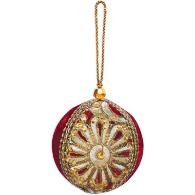 Ornement rond rouge - ensemble de 2