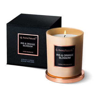 Iris & Orange Blossom Scented Jar Candle with Glass Holder