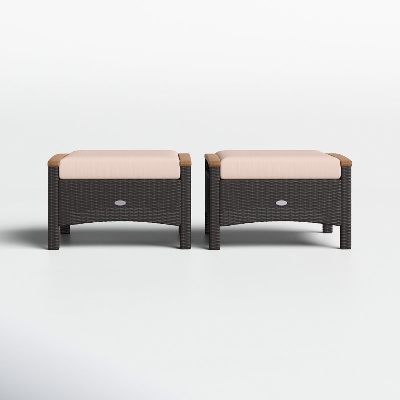 Repose-pieds d'extérieur avec coussin Ansby, Beige