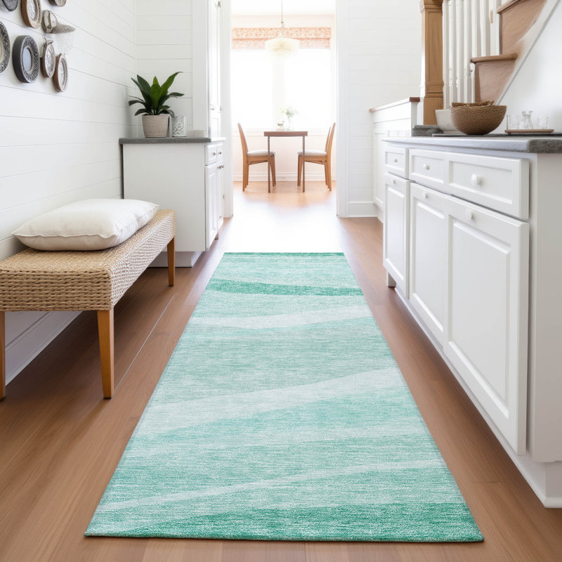 Premium Machine Washable Wayne AMF1099 Swirls Rug, Runner 2'3" x 7'6"