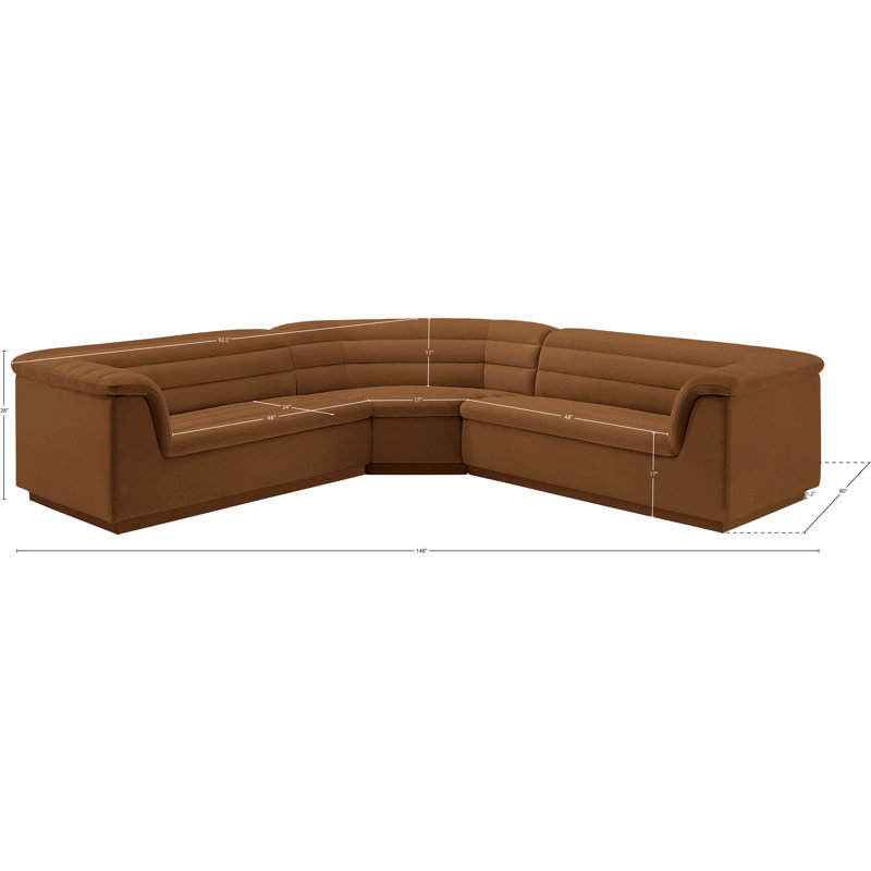 Iyaunna 3-Piece Velvet Sectional Sofa - Stylish Comfort