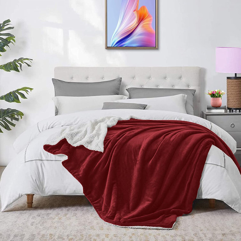 Caulders Canora Grey Blanket, W150 x L200cm, Red