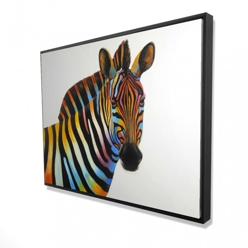 " Colorful Profile View Of A Zebra ", H 36 po x l 48 po