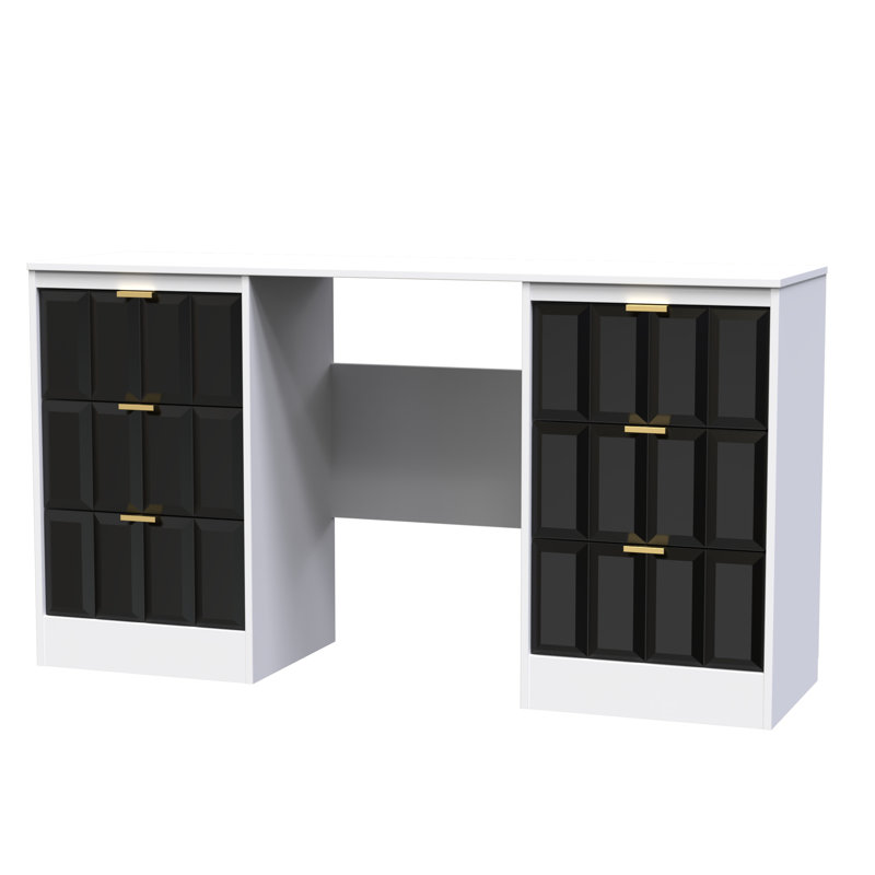 Besian Dressing Table, Deep Black/White