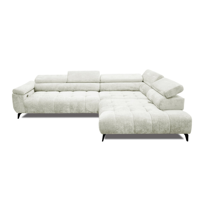 Temecia 3 Seater Corner Sofa , Left Hand Facing, White