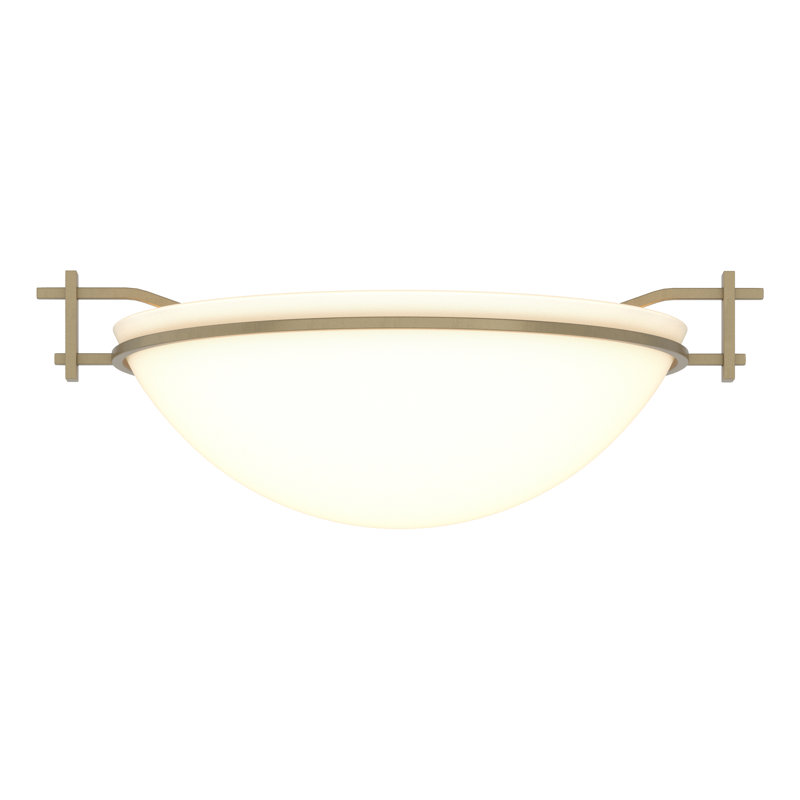 Moonband Semi Flush Mount, Soft Gold, Opal, 4.5" H x 11.4" W x 11.4" D