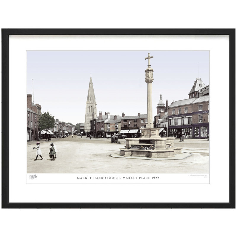 Market Harborough, Market Place 1922 - Single Picture Frame Print, 31.5cm H x 38.8cm W x 2.3cm D