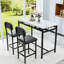Ensemble de table de cuisine, table de salle à manger et chaises pour 2, ensemble de table de salle à manger 3 pièces avec 2 chaises rembourrées, ensemble de table de salle à manger de bar
