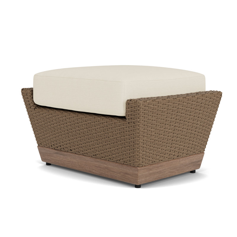 Charisma Rectangle Outdoor Ottoman Patio Ottoman, Sailcloth Sailor