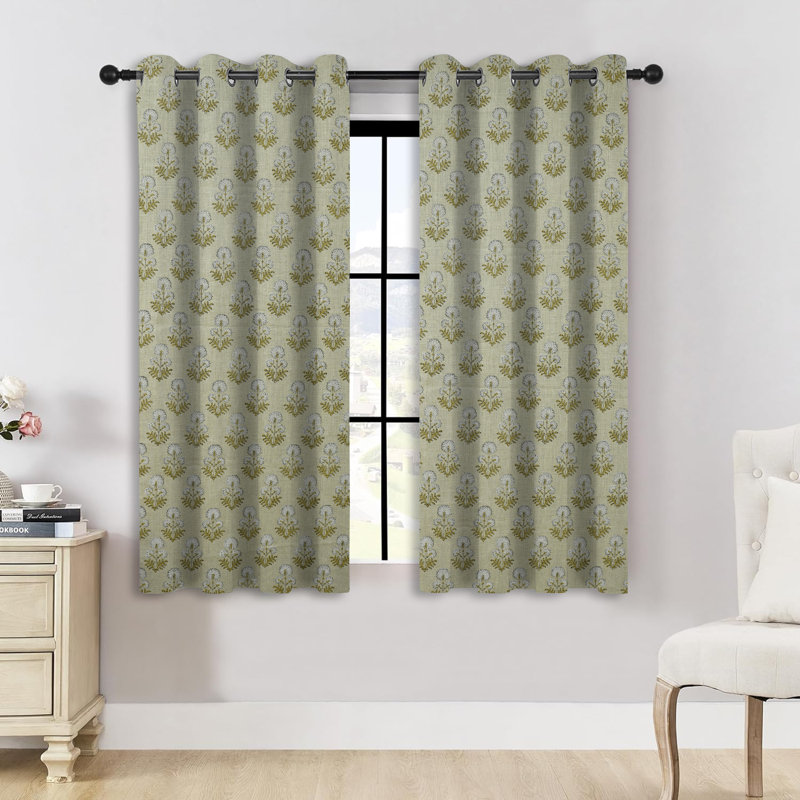 Rideau bohème à motif floral Boho, L 54 po x L 84 po