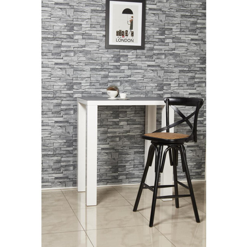 Jace Wicker Bar Stool, Black